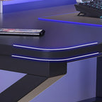 Alloy Sleigh Base Hydrophobic Innovation Office Computer Desk with Cable Management and Rounded Corners, Cable Management Included