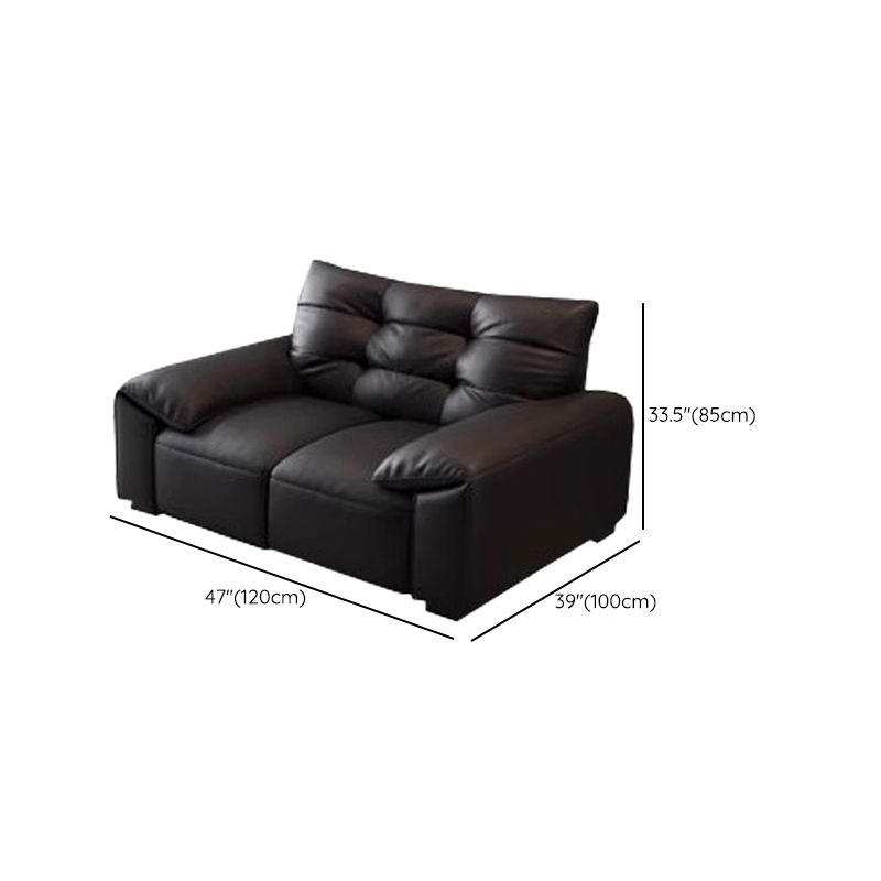 Modish Solid Color Stain Resistant Standard Sofa/Loveseat/Single Sofa in Black with Arm, 4-seater/6-Seater/5 Person
