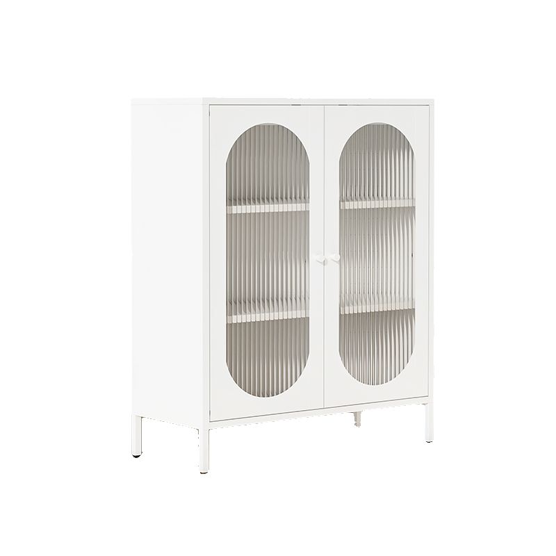 Casual Kitchen Storage with Hutch, Narrow Storage Shelf, Alloy Countertop, Adaptable Shelf, and 3/2 Doors