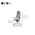 Aluminum Frame Glide Multi-levelled Monochromatic Office Chair with Arm, Rollers, Lumbar Support and Adjustable Backrest