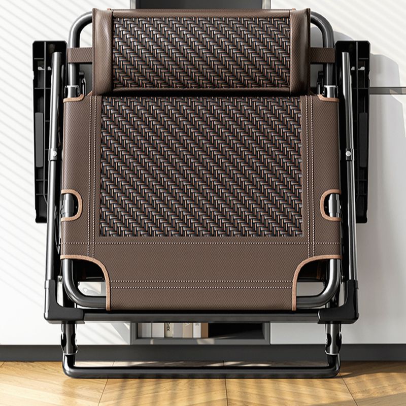 Casual Alloy Non Rocking Base Black/Cocoa/Lime Green Solid Color Recliner with Independent Foot Movement and Locking Back Angle