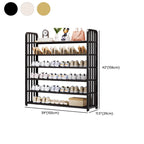 Art Deco/Glam Alloy Rectangle Shoe Rack with 6 Shelves for 11-20 Pairs in Drawing Room