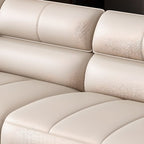 Contemporary Modern Solid Color Water Resistant Standard Sofa in Ink/Light Gray/Off-White, 4-Seater with 3 Pillows