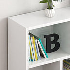 Modern Horizontal/Vertical Cubes Storage in Wood with Closed Back and 3-Shelf/4 Shelves