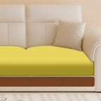 Modish Solid Color Stain Resistant Standard Sofa in Black/Light Gray/Light Brown with 6-Seater/5 Person/4-Seater Capacity and 2 Pillows