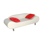 Armless Sofa 25.59" High Contemporary for Apartment Wooden Frame