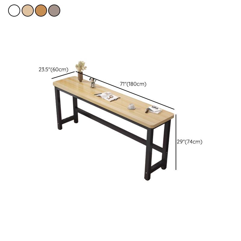 Casual Ergonomic Writing Desk with Scratch-proof H-Shape Base in Dove Grey/Chalk/Light Brown, Unattached with Foot Pad