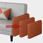Trendy Solid Color Stain Resistant Standard Sofa in Grey/Cerulean/Beige with Arm, 4-seater/Seats 3 and 2 Pillows
