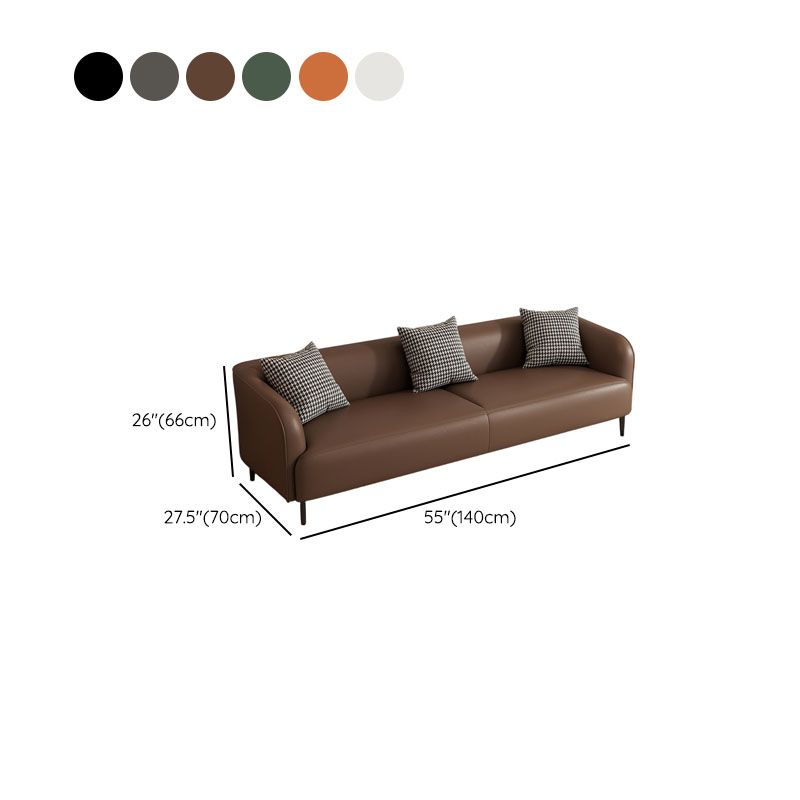 Drawing Room Standard Sofa in Pu Leather with Dark Gray/Sage/Amber Color and Armrest