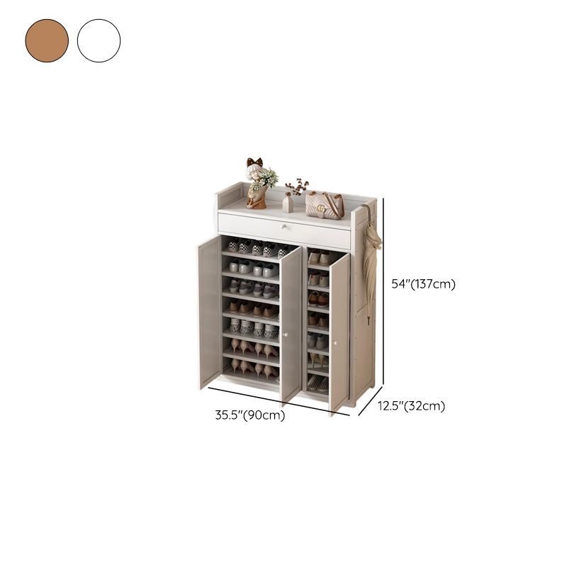 Bambusa 7-tier/6 Tiers/8-tier Shoe Displays with Horizontal Sloping Shelves and Dustproof Cover