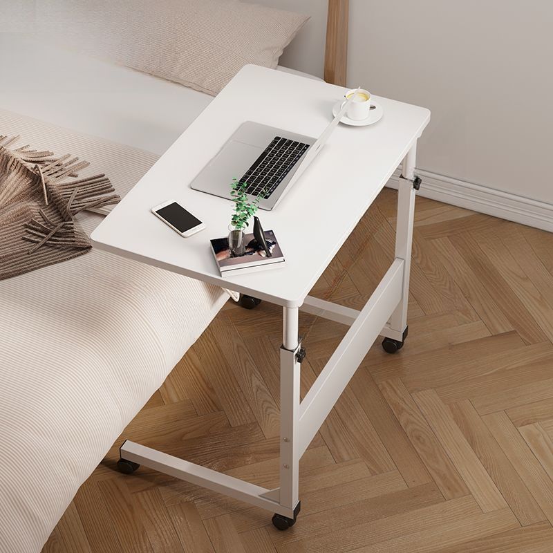 Casual Engineered Wood 1 Tier Adjustable Height Laptop Cart with Casters, Stand Vertical Installation