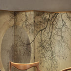 Light Gray Opaque Fold-up Screen Divider with 4 Panels, Double Sided Print, and Independent Design