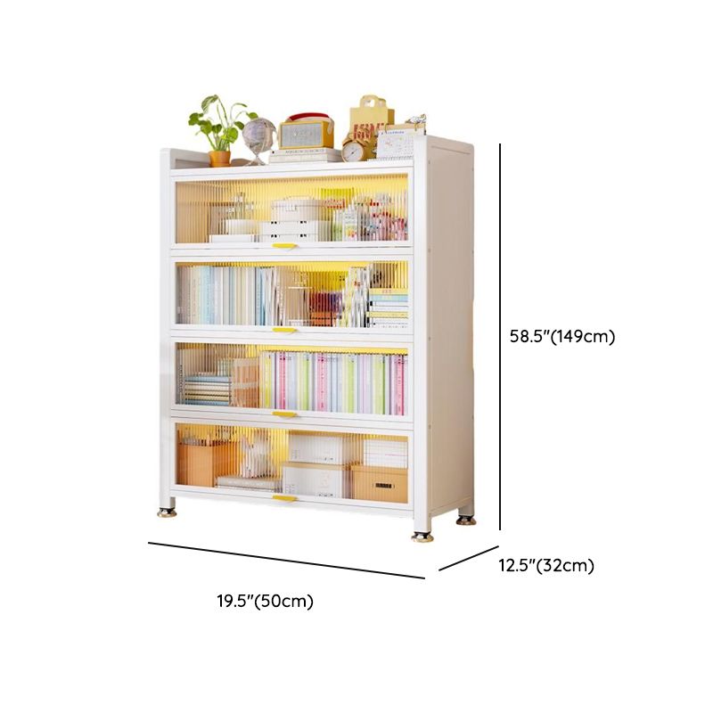 Chalk Organizer Shelf with 5/4 Shelves in Steel, Vertical, Lucite Door, Closed Back