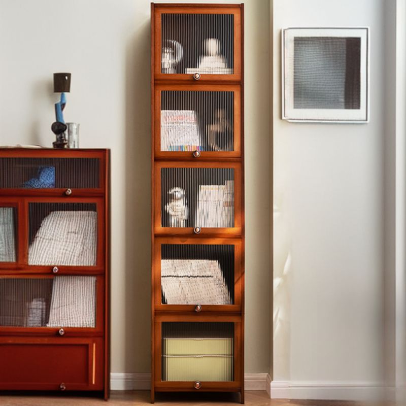 Sepia Organizing Shelf with 5-Cabinet/4-Cabinet/3 Cabinets and 5-Shelf/4 Shelves/3-Shelf in Vertical Closed Back Design