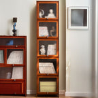 Sepia Organizing Shelf with 5-Cabinet/4-Cabinet/3 Cabinets and 5-Shelf/4 Shelves/3-Shelf in Vertical Closed Back Design
