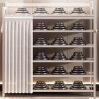 Art Deco Bambusa Rectangle Shoe Rack with 6/5/7 Shelves for 21-30/11-20/1-10 Pairs in Drawing Room