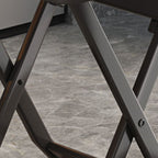 Panel Wood Dining Table with Crossed Legs, No Extra Durability, Foldable Square Top for 2-seater/Seating for 4