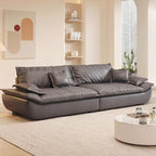 Modish Solid Color Stain Resistant Standard Sofa/Single Sofa in Grey with Pillow Top Arm and 4 Pillows for 4-seater/3-seater/2