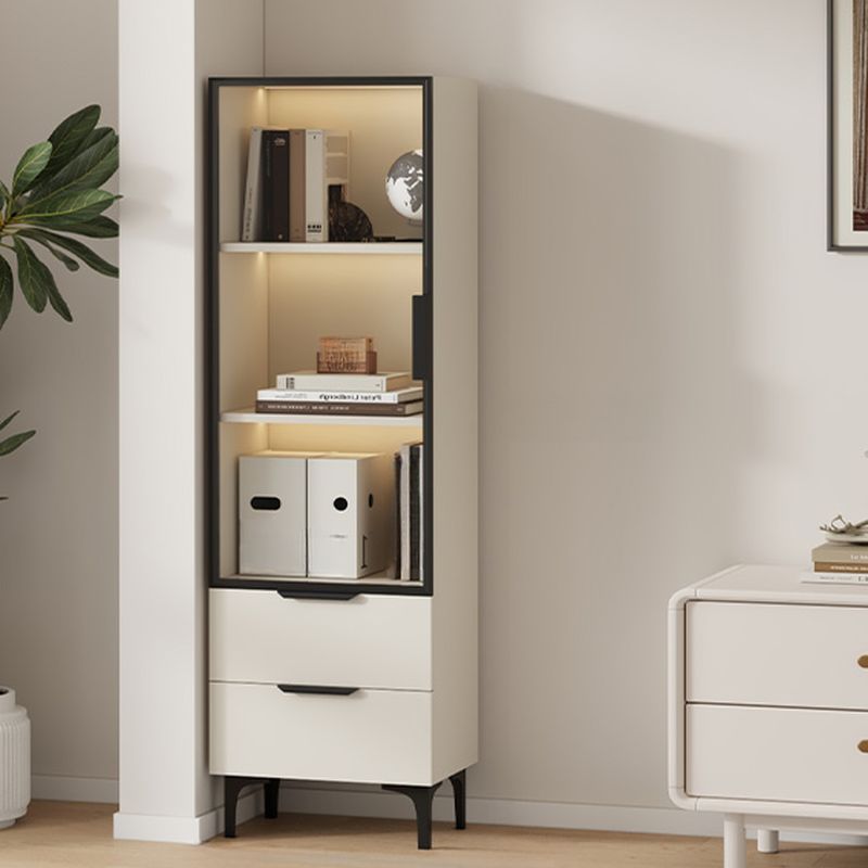 Detached Accent Cabinet with Damp-proof, Scratch-immune Glazed Door, Grip Bars in Chalk, and Soft Close Drawer