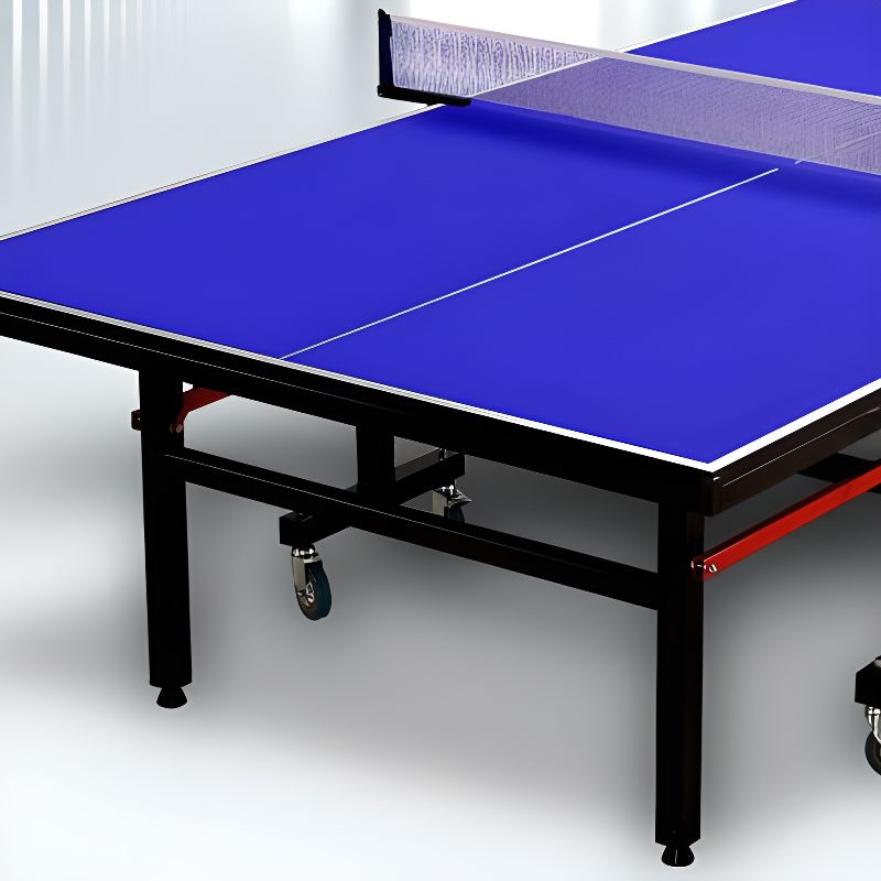 Indoor Dark Blue Synthetic Laminate Ping Pong Table with Table Tennis Paddle Included