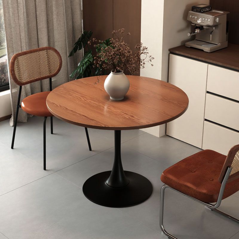Composite Wood Dining Table with Pedestal Base, Scratch-proof, for 2-seater/Seating for 4