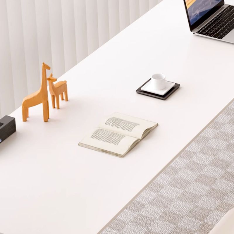 Casual Writing Desk with Easy Assembly, Scratch-proof Sleigh Base, Chalk Slate Top