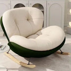 Contemporary Upholstered Rocking Armchair with Padded Flared Arm