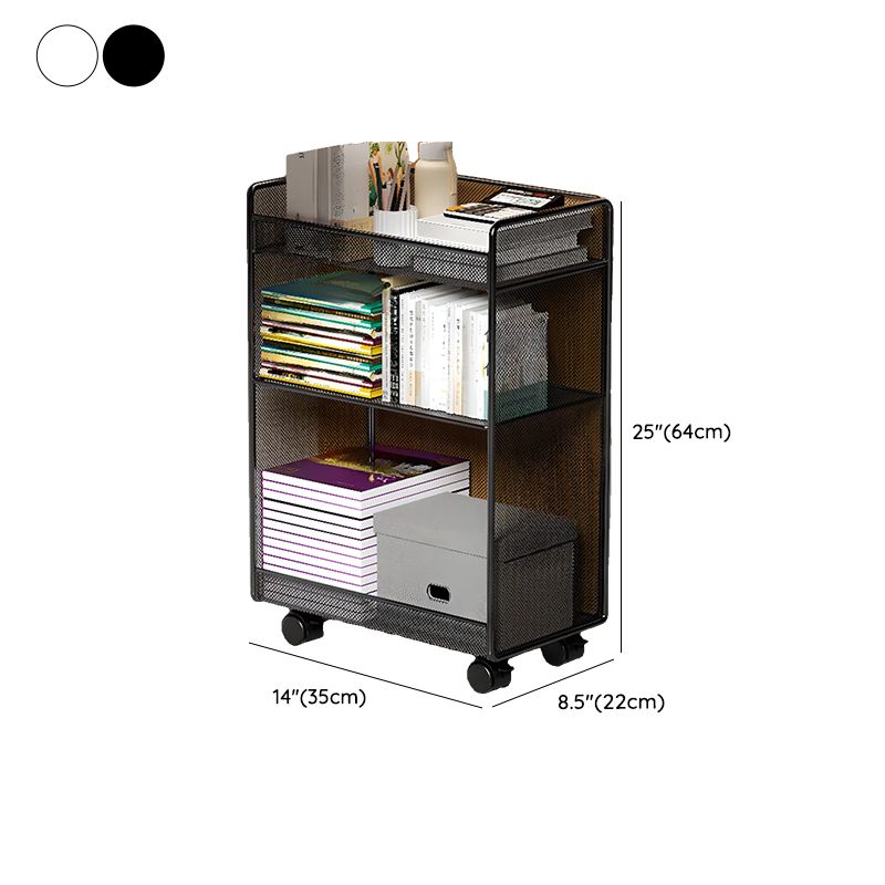 Alloy Under Desk Office Book Cart with 3 Shelves/2 Shelves All Ages