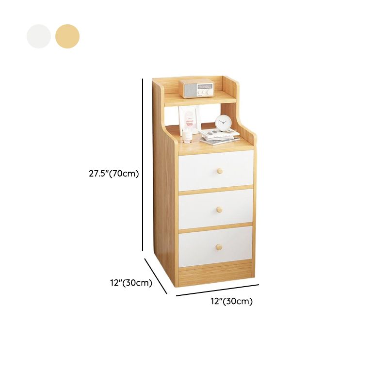 Casual Drawer Storage Nightstand with 3 Drawers, 1 Shelf, and Composite Wood Countertop
