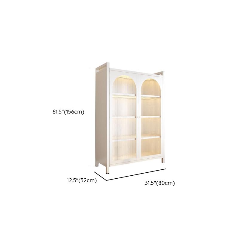 Vertical Steel Shelf Organizer with 6 Shelves and Lucite Door, Closed Back