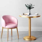 Glam Veneer Dining Table with Pedestal Base for 2 People, Scratch Resistant