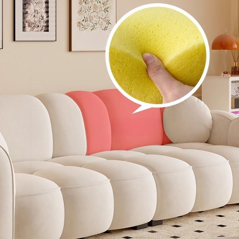 Trendy Solid Color Stain Resistant Standard Sofa in Dark Gray/Light Brown/Amber Color with Arm, 4-seater/Seats 3, and 2 Pillows