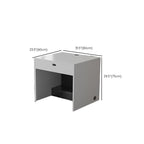 Chalk/Cocoa/Wood Color Timber Desk with Scratch Resistant Surface, Drawers, CPU Storage, Cable Management, and Front Splash