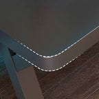 Minimalist Curved Desk with Rust Resistant Trestle Base, Independent Structure, Wire Management, and Engineered Wood Top