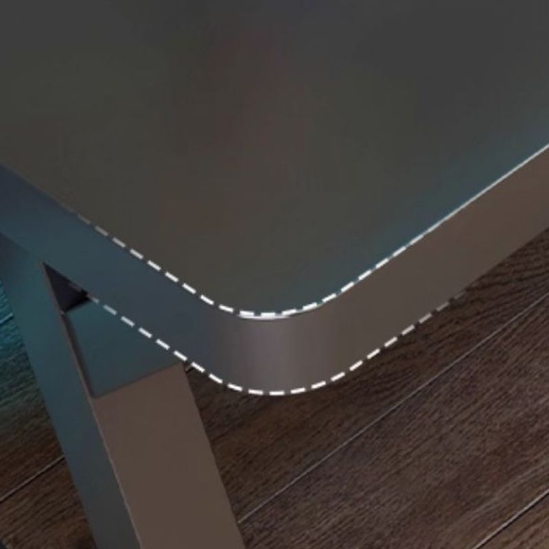Minimalist Curved Desk with Rust Resistant Trestle Base, Independent Structure, Wire Management, and Engineered Wood Top