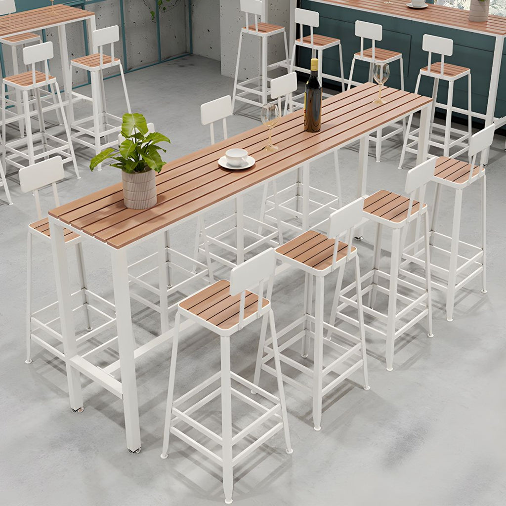 Industrial 1/5/9 Pieces Bar Table Set Wood Counter Table with High Stools for Bar