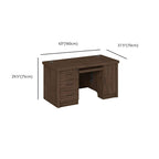 Double Pedestal/Single Pedestal Rainproof Executive Desk with Front Splash, Cable Management, Shelves, 1 Drawer/2 Drawers/3 Drawers and Cabinet