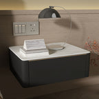 Organic Stone Countertop 1 Drawer Bedside Cabinet with Hanging Shelf