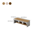 Chalk/Cocoa/Wood Color Timber Desk with Scratch Resistant Surface, Drawers, CPU Storage, Cable Management, and Front Splash