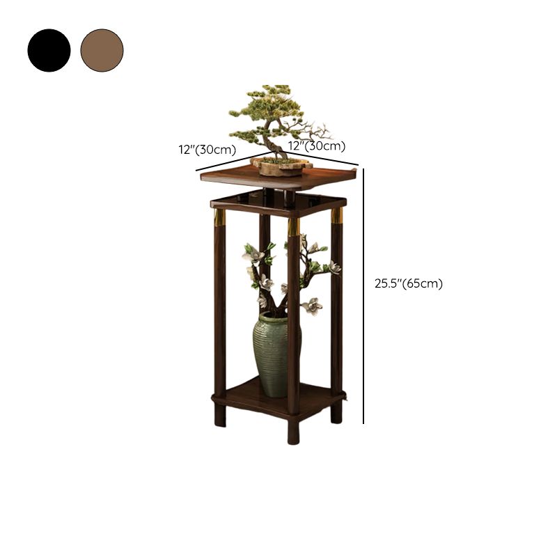 2 Tiers/3 Tiers Rectangle/Square Natural Wood Plant Table, 1 Piece Set, 2 Shelves/3 Shelves/4 Shelves with Legs