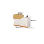 Rectangle Manufactured Wood Top Reception Desk with Locker, Hutch & Cable Management
