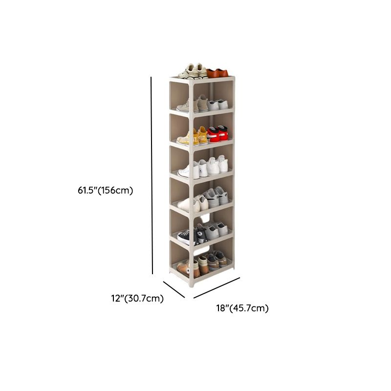 Art Deco Polymerized Material Rectangle Chalk Finish Shoe Rack for 1-20 Pairs in Drawing Room