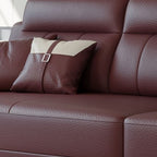 Modish Solid Color Stain Resistant Standard Sofa in Mocha Pu Leather with 2 Pillows, Seats 4/3/2-seater