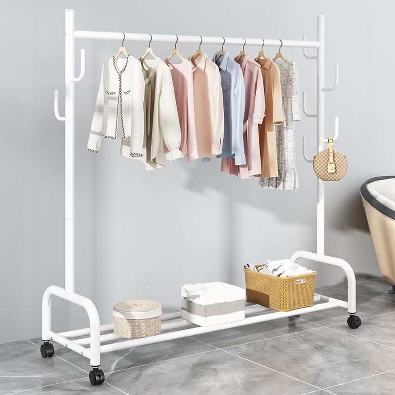 Modern Simple Style Hall Rack with Receptacle, 1 Shelf, Alloy Frame, and Alloy Hook