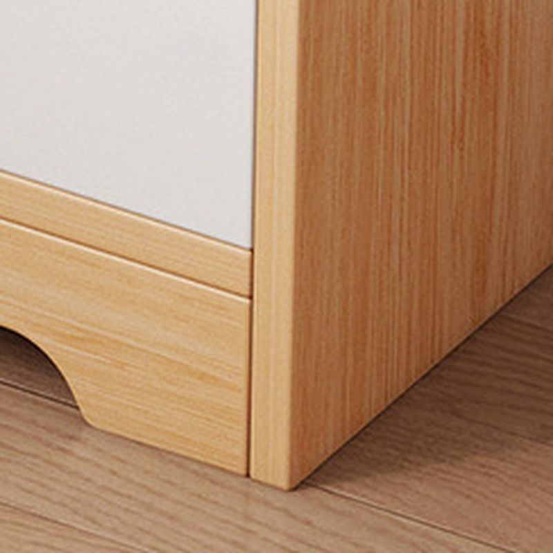 Modern Simple Style Narrow Sideboard with Hutch, 2 Shelves, Engineered Wood Countertop, and 2 Doors