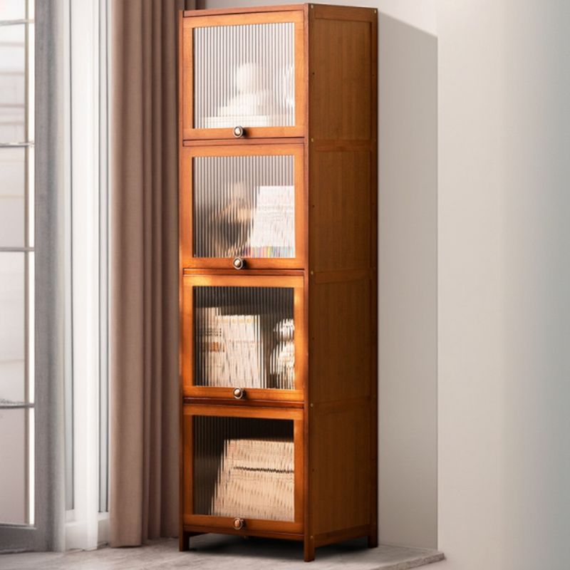 Sepia Organizing Shelf with 5-Cabinet/4-Cabinet/3 Cabinets and 5-Shelf/4 Shelves/3-Shelf in Vertical Closed Back Design