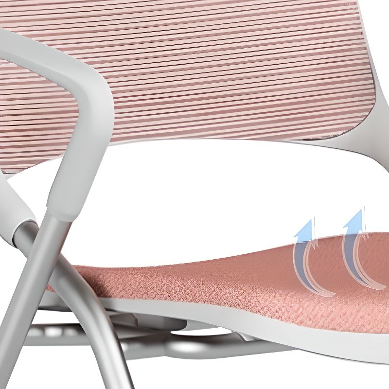 Casual Training Chair with Support Rail Arms, Pop Up Foldable Metal Frame for Tile Flooring with Glide