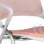 Casual Training Chair with Support Rail Arms, Pop Up Foldable Metal Frame for Tile Flooring with Glide