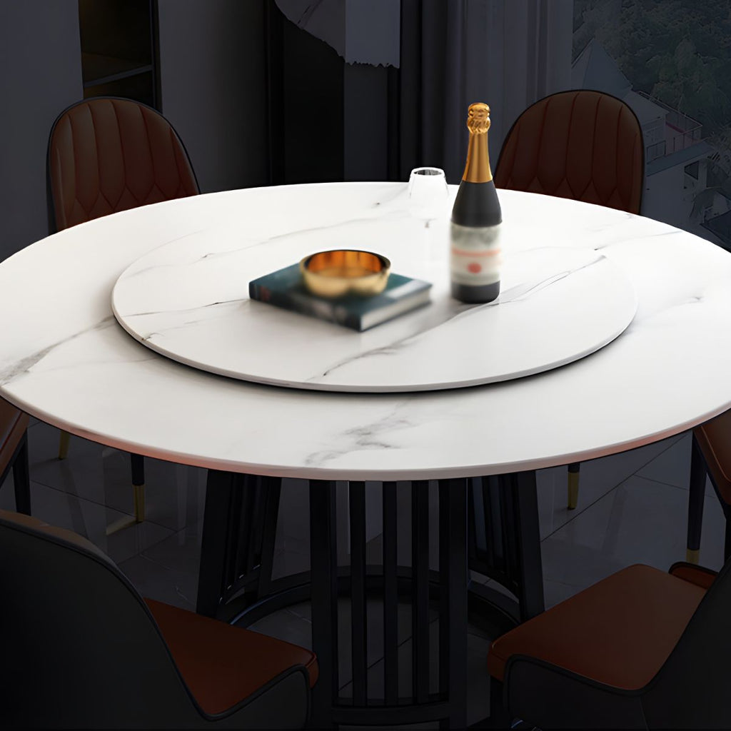 Modern 1/2/7 Pieces Dining Set Round Sintered Stone Dining Table for Dining Room