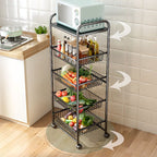 Portable Center with Metal Countertop and Basket Storage, Available in 4 Baskets/3 Baskets/2 Baskets